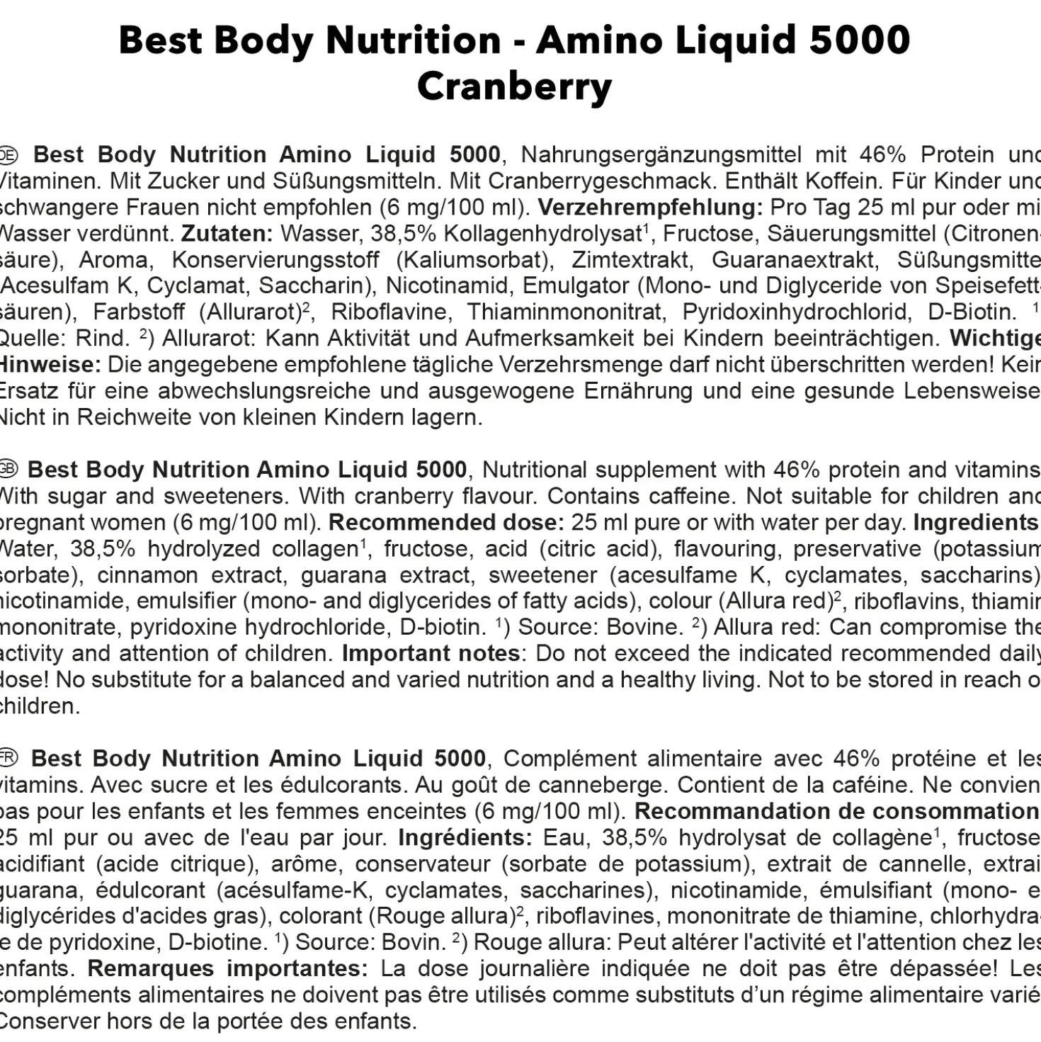 Amino Liquid 5000 Cranberry (1000ml)