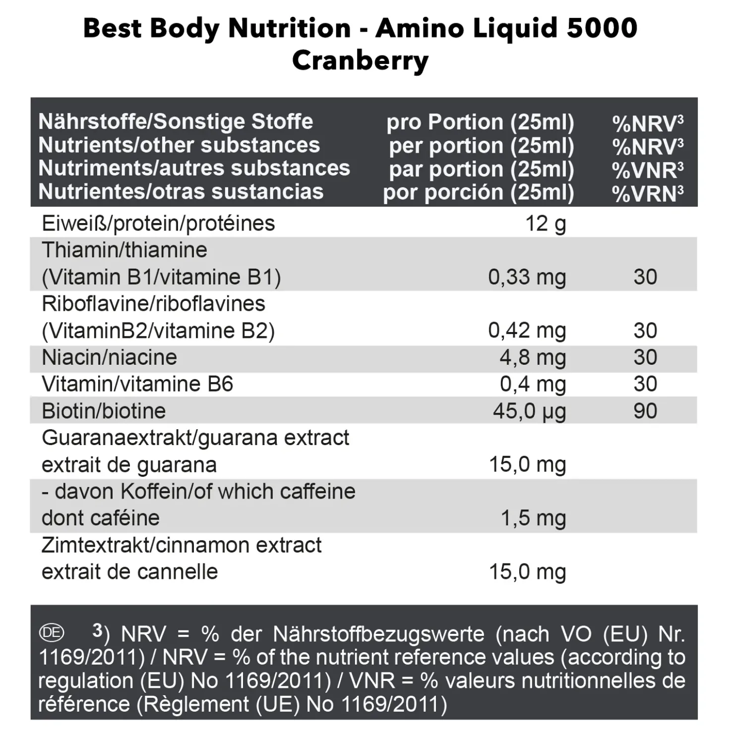 Amino Liquid 5000 Cranberry (1000ml)