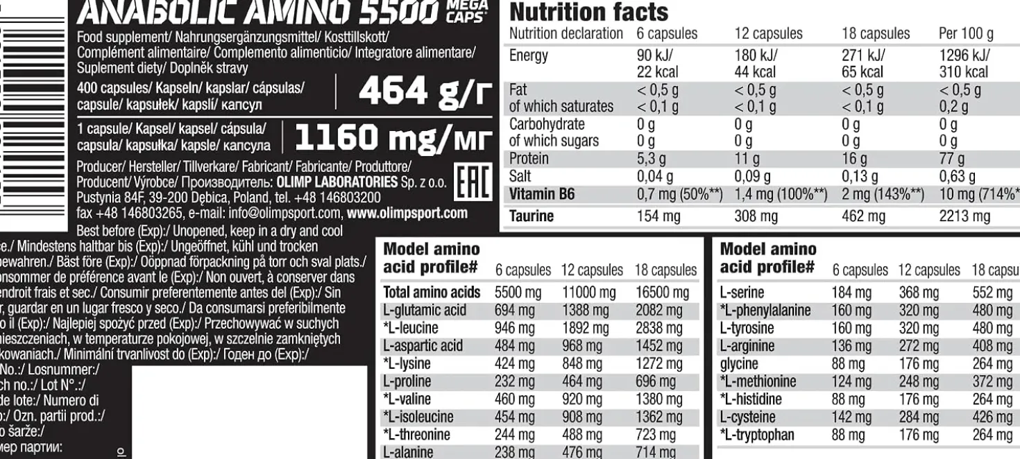 Anabolic Amino 5500 MC (400 Kapseln)