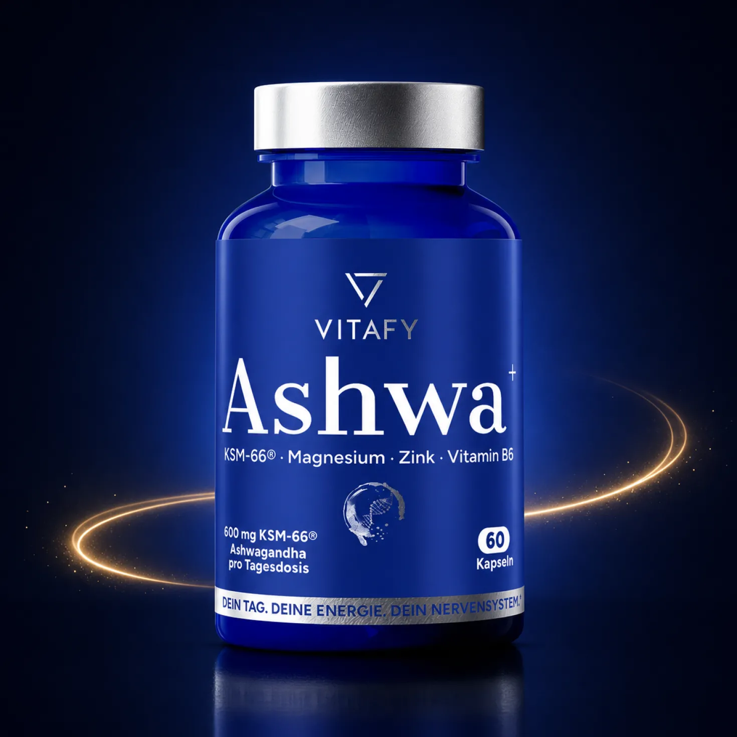 Ashwa+ Ashwagandha KSM-66® mit Magnesium, Zink & Vitamin B6 (60 Kapseln)