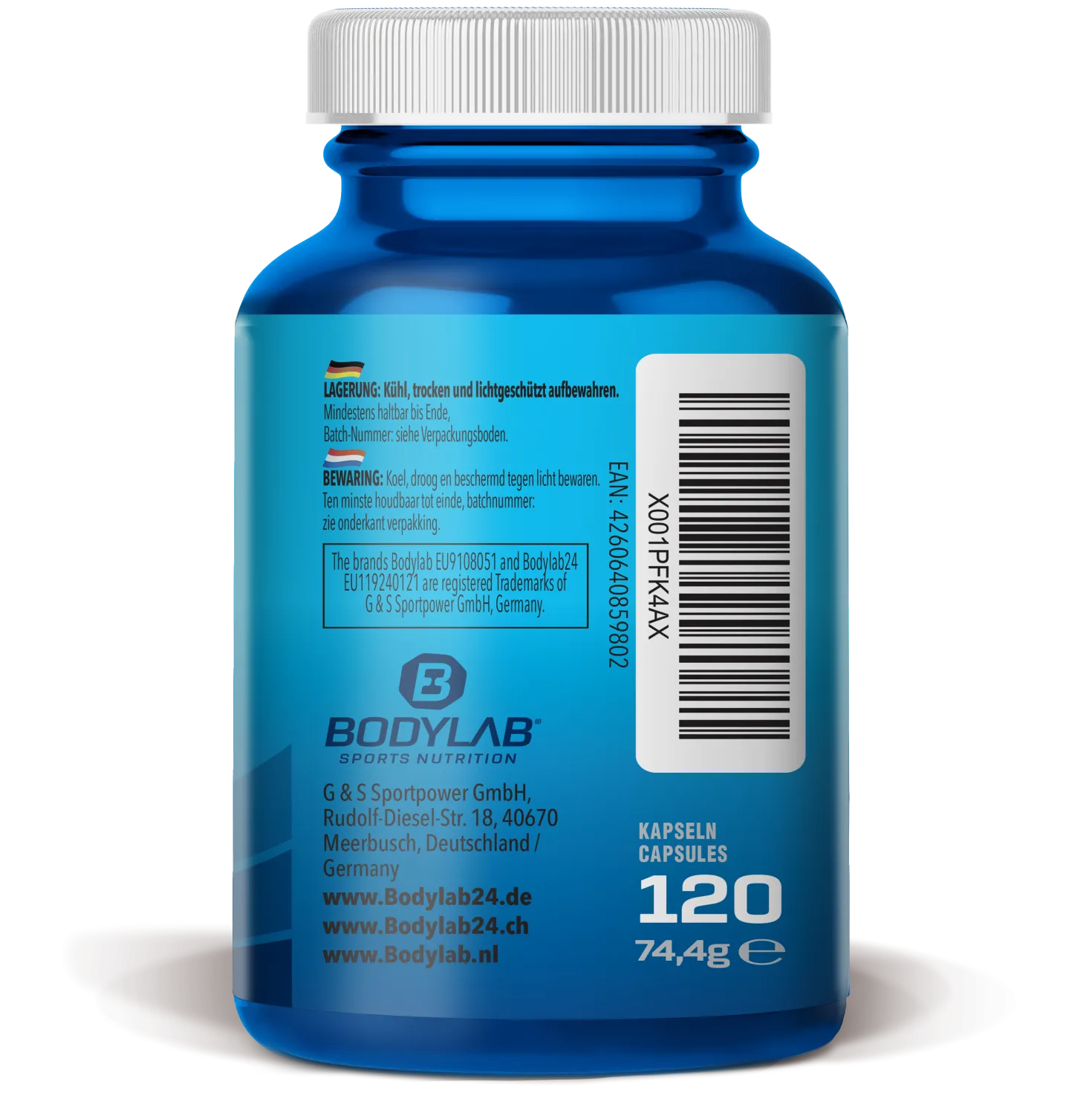 Ashwagandha + Magnesium - Zinc - Vitamin B6 (120 Kapseln)