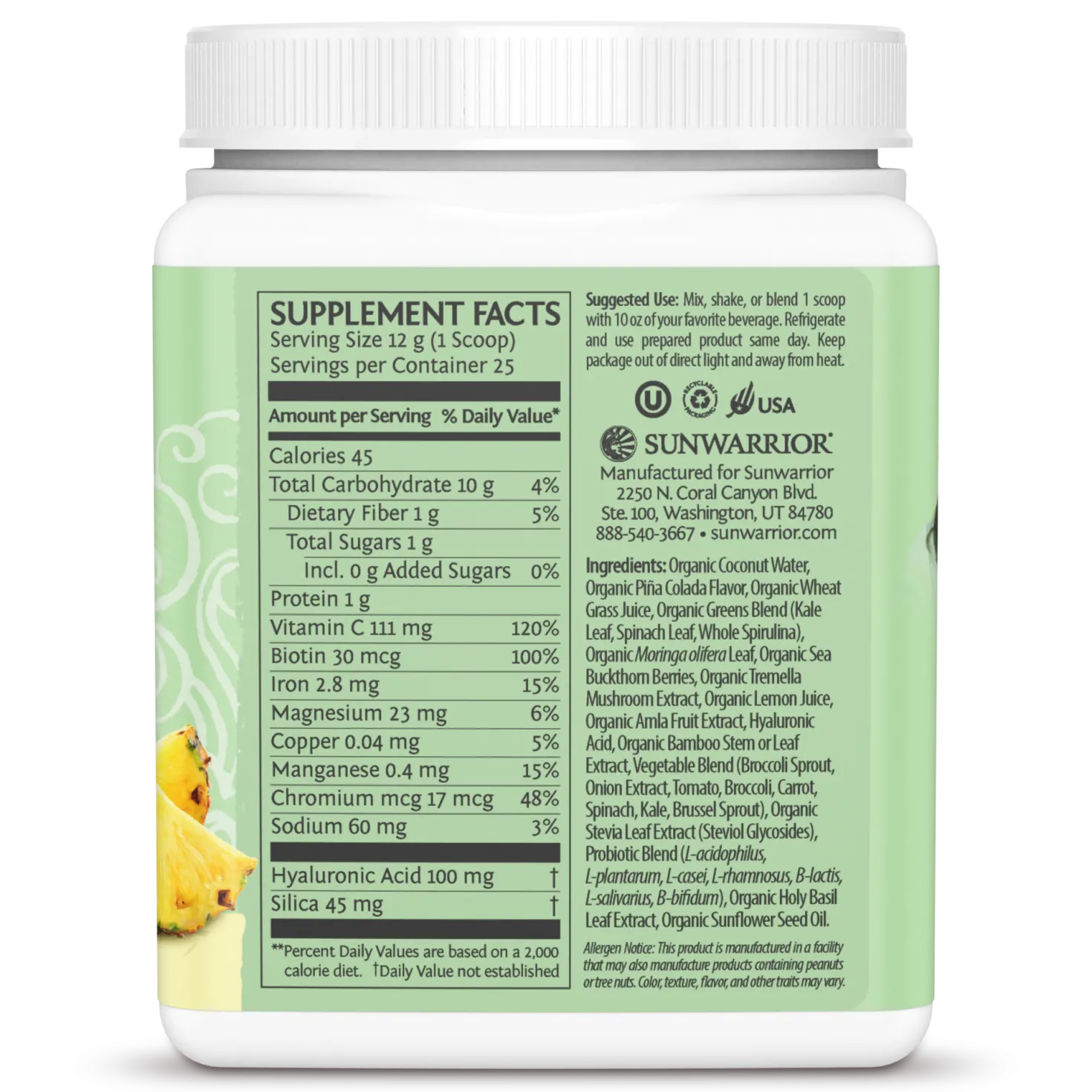 Beauty Greens Collagen Piña Colada (300g)