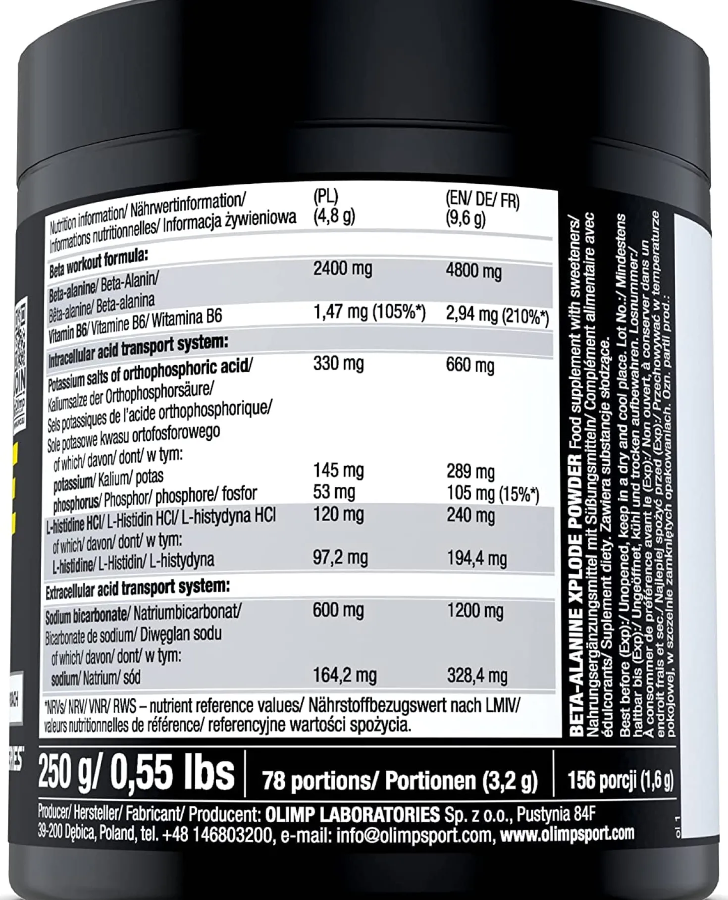 Beta-Alanine Xplode Powder - 250g - Orange
