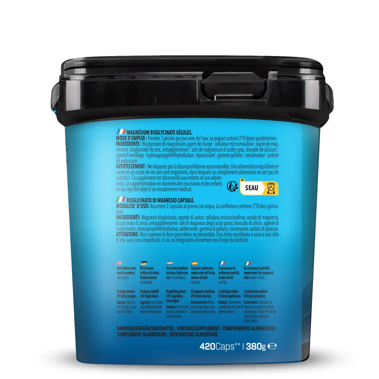 BIG PACK Magnesium Bisglycinate (420 Kapseln)