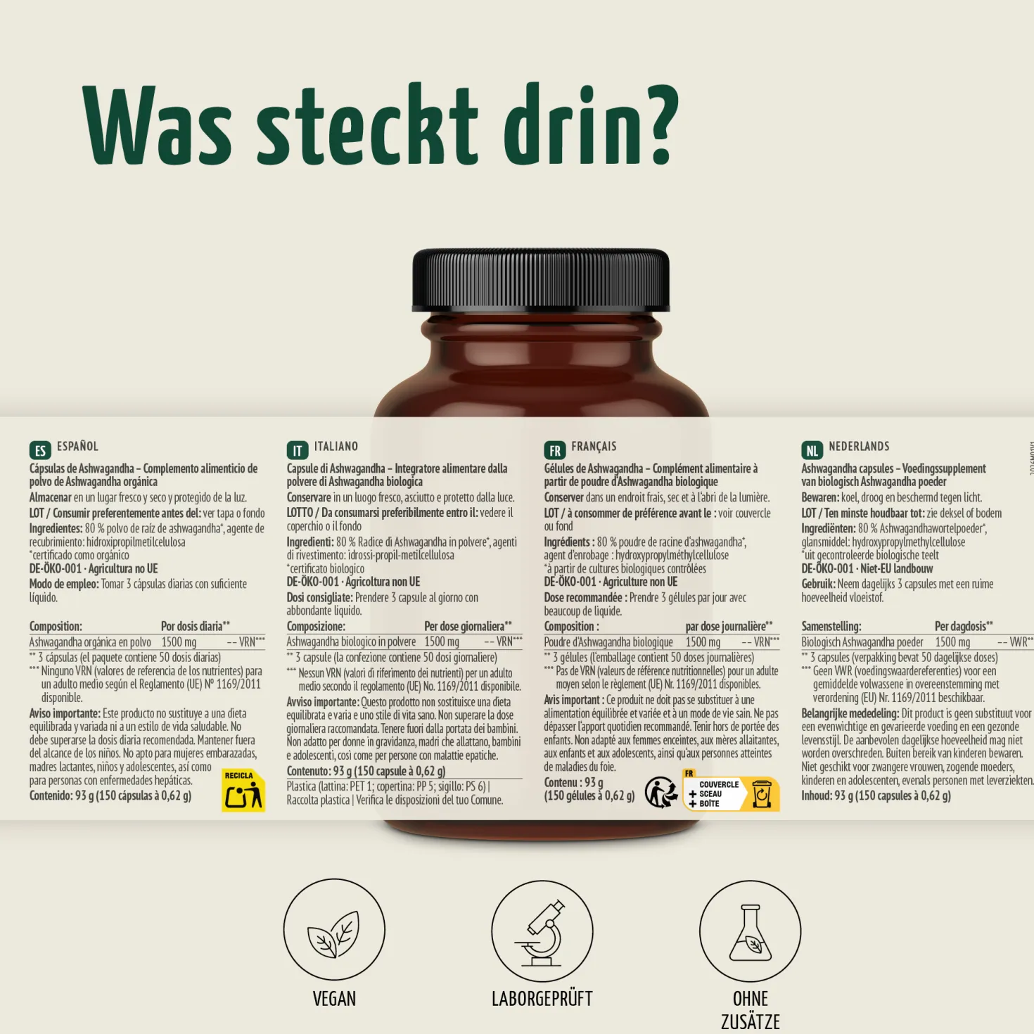 Bio Ashwagandha Kapseln (150 Kapseln)