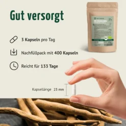 Bio Ashwagandha Kapseln Nachfüllpack (400 Kapseln)