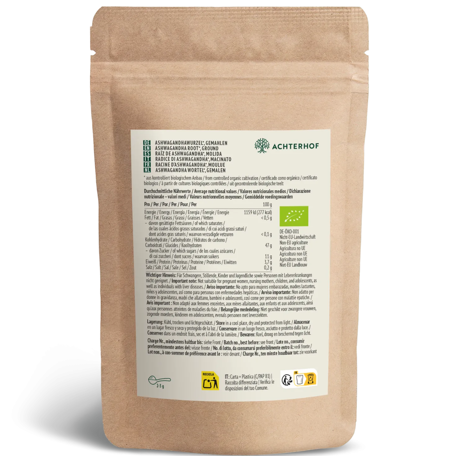 Bio Ashwagandha Pulver (1000g)