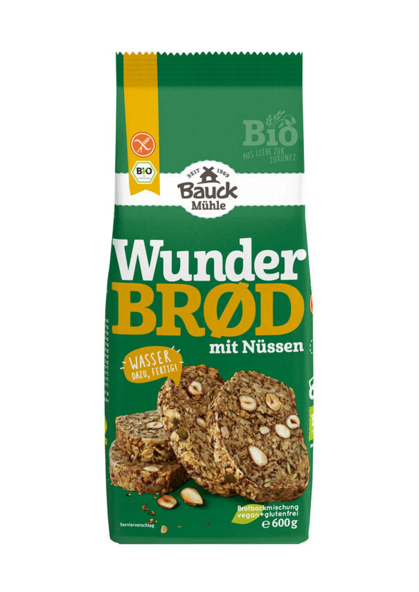 Bio Backmischung Wunderbrød mit Nüssen (600g)