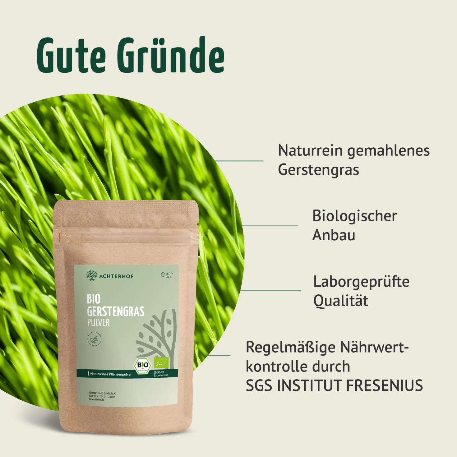 Bio Gerstengras Pulver (1000g)