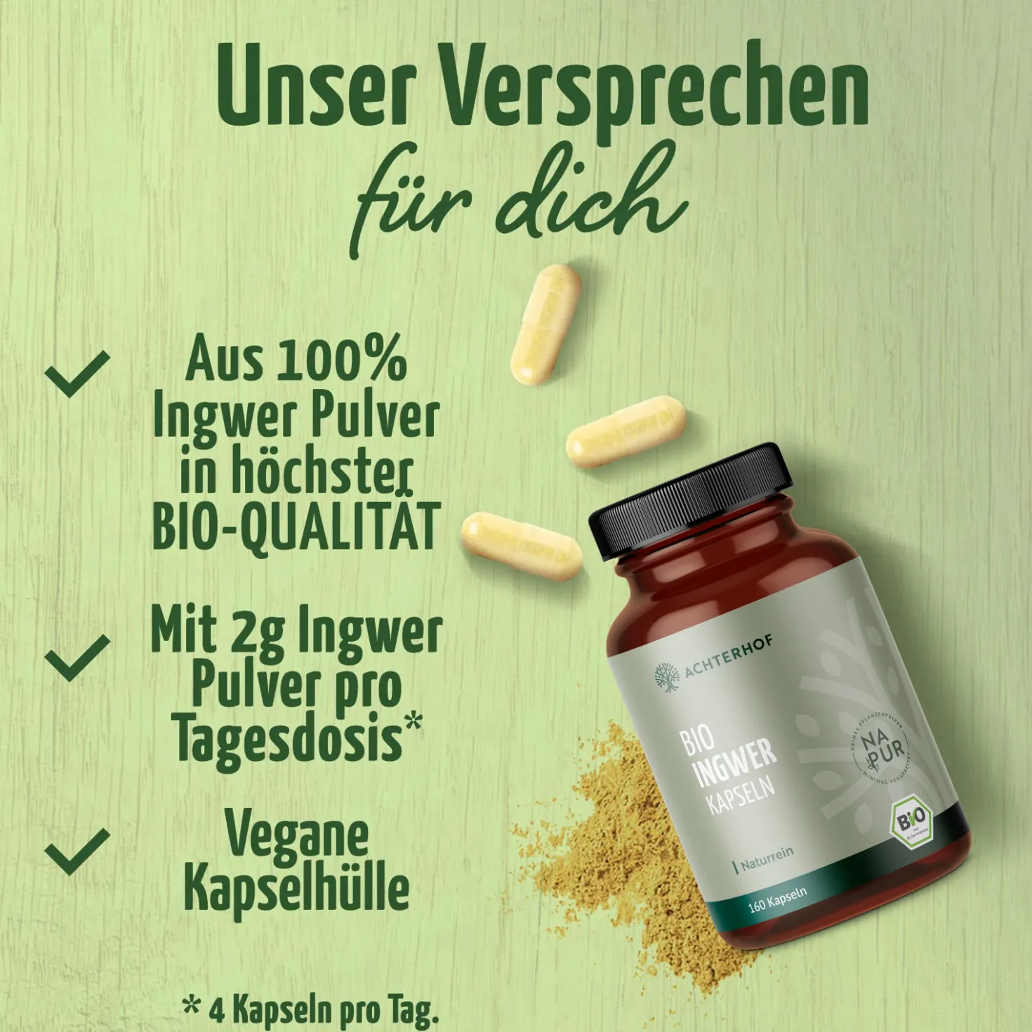 Bio Ingwer Kapseln (160 Kapseln)
