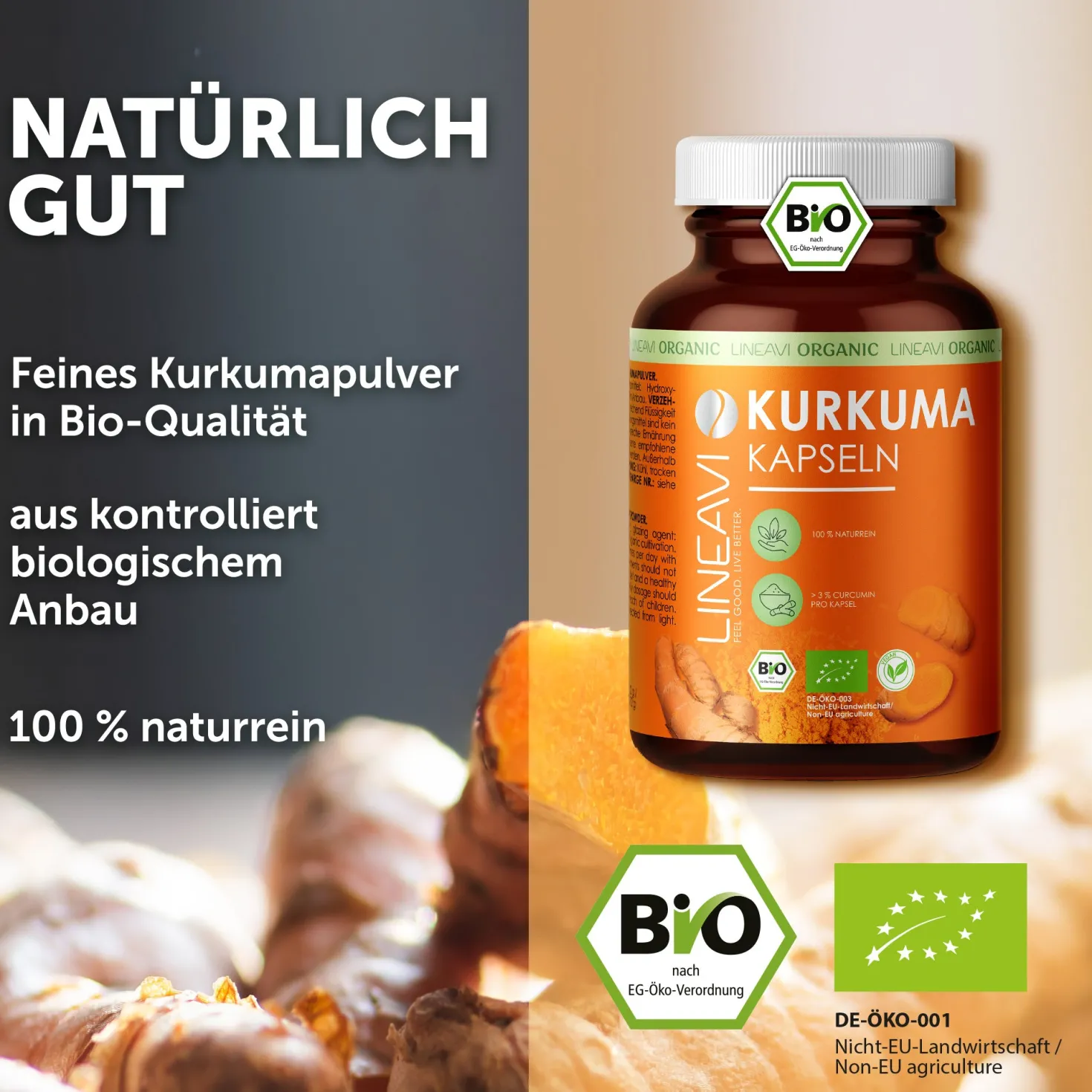 Bio Kurkuma Kapseln (180 Kapseln)