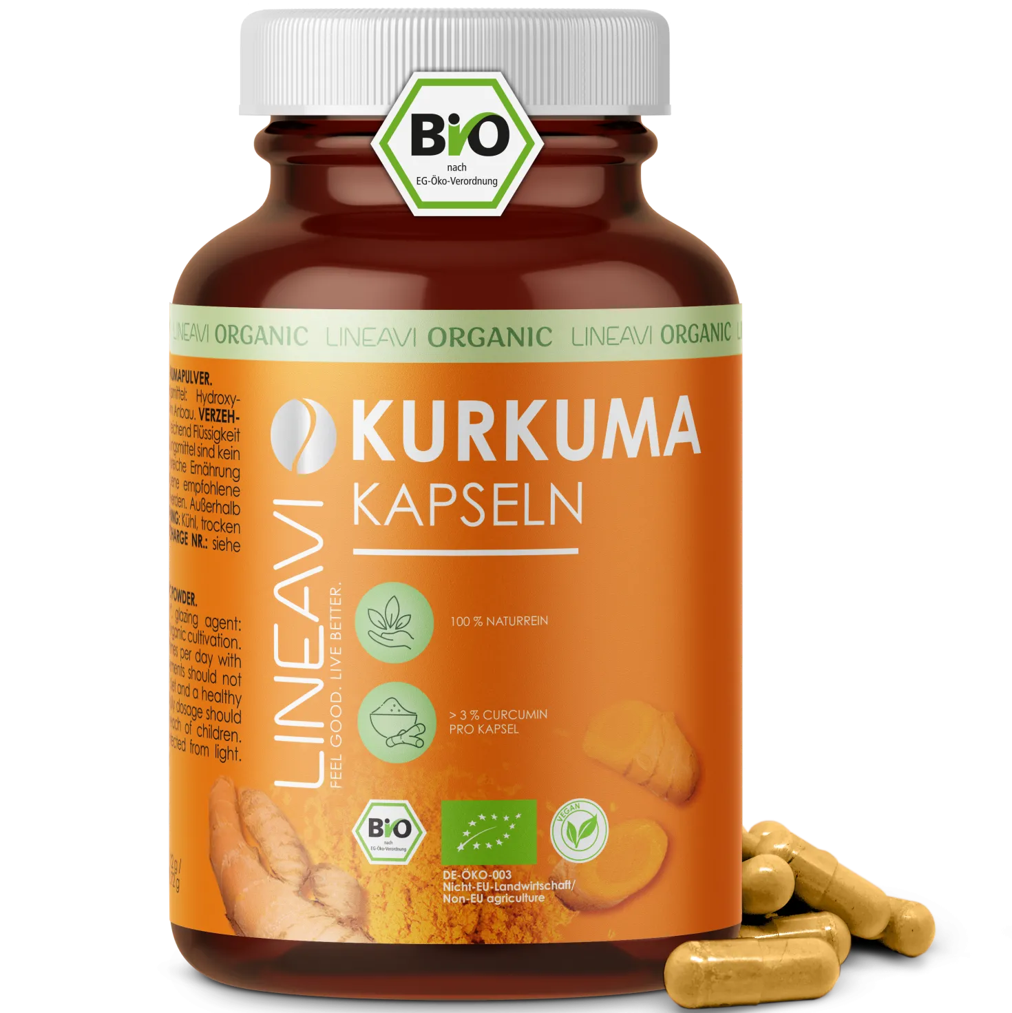 Bio Kurkuma Kapseln (180 Kapseln)