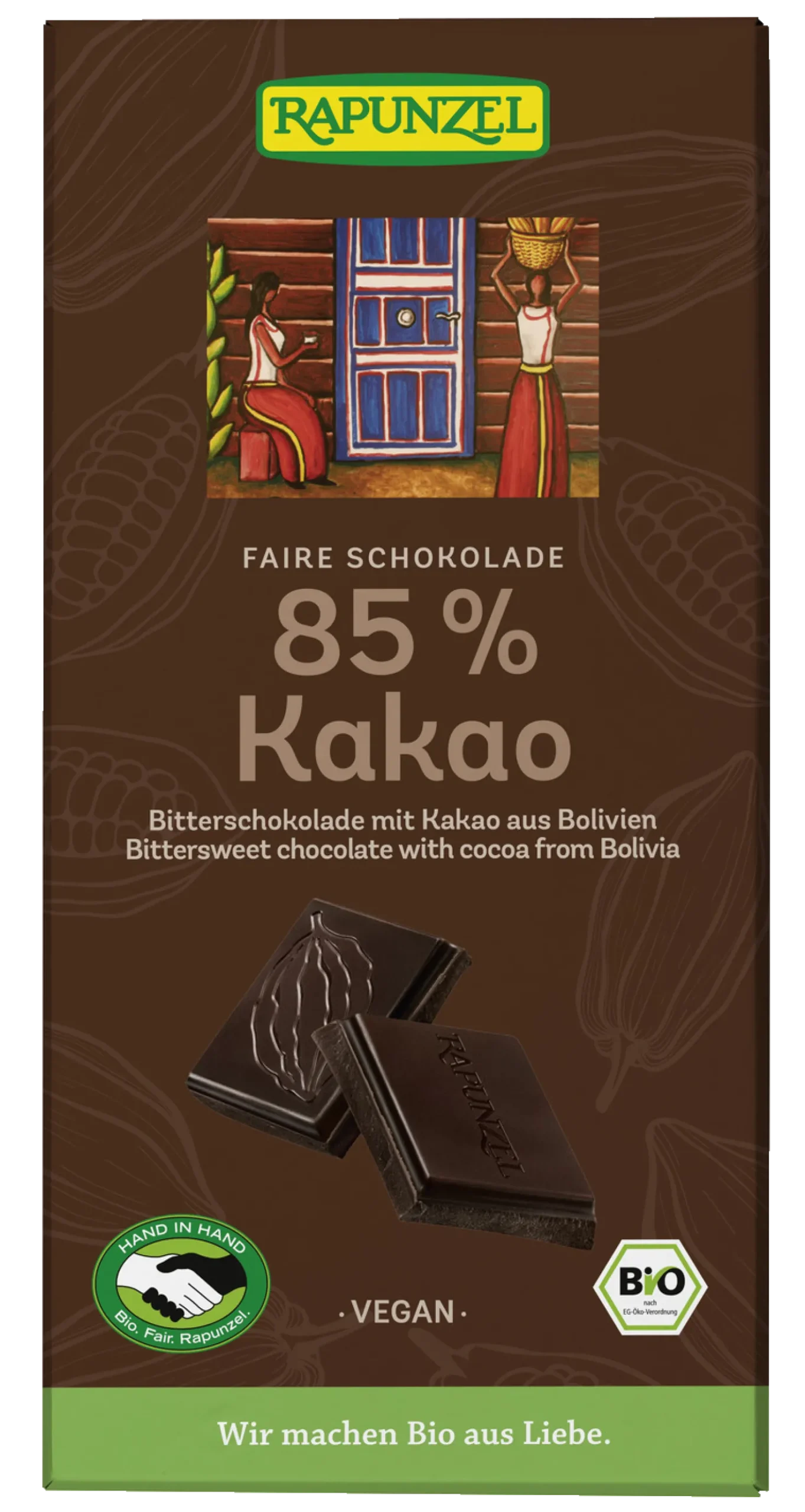 Bitterschokolade 85% Kakao bio (80g)