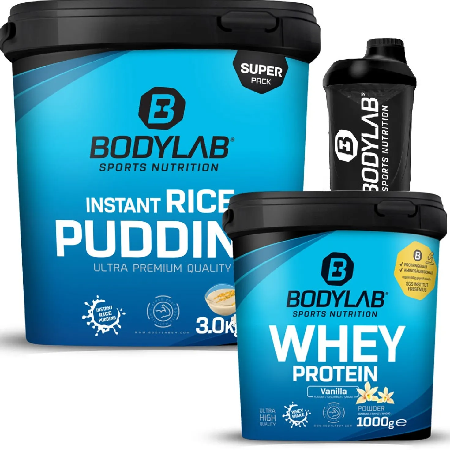 BL Whey Protein + Instant Rice Pudding + Shaker