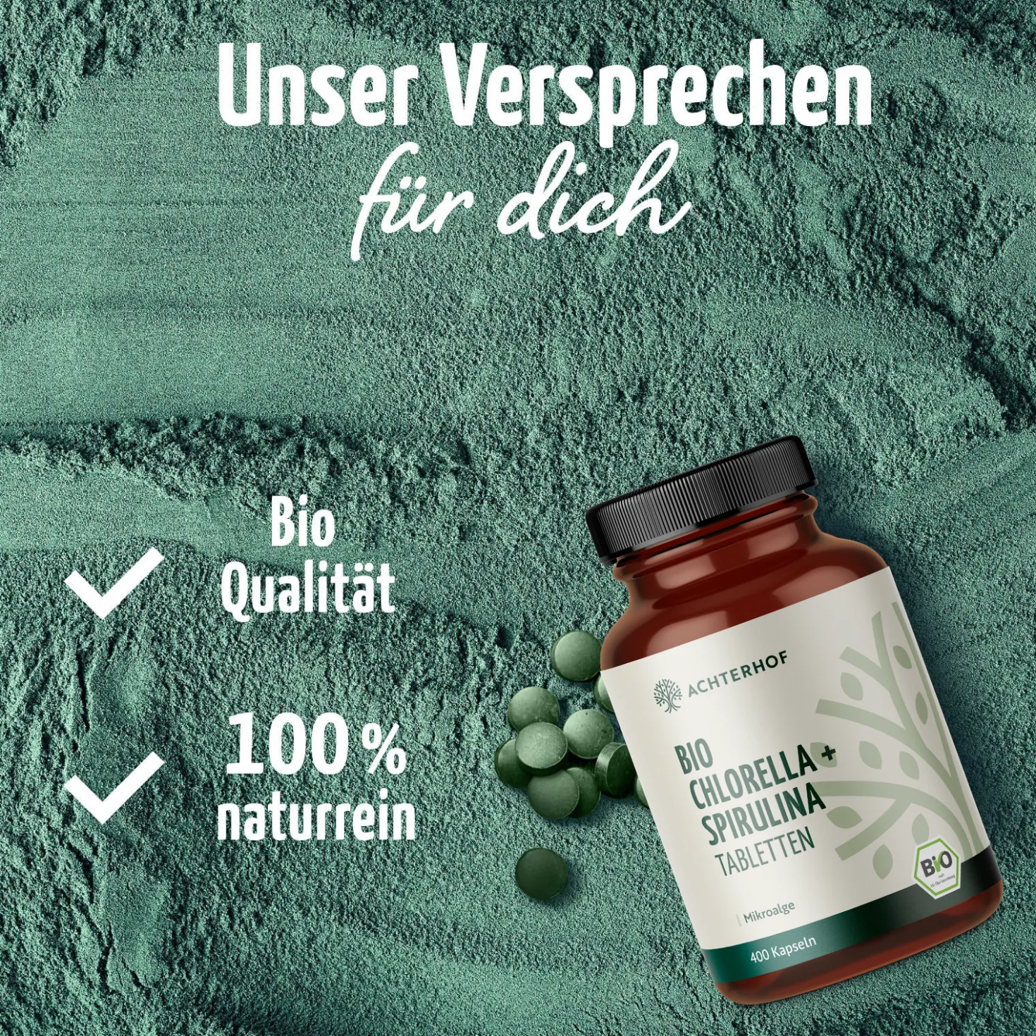Chlorella & Spirulina Algen Tabletten Bio (400 Tabletten)