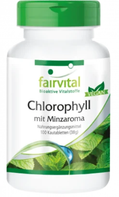 Chlorophyll mit Minzaroma (100 Kautabletten)