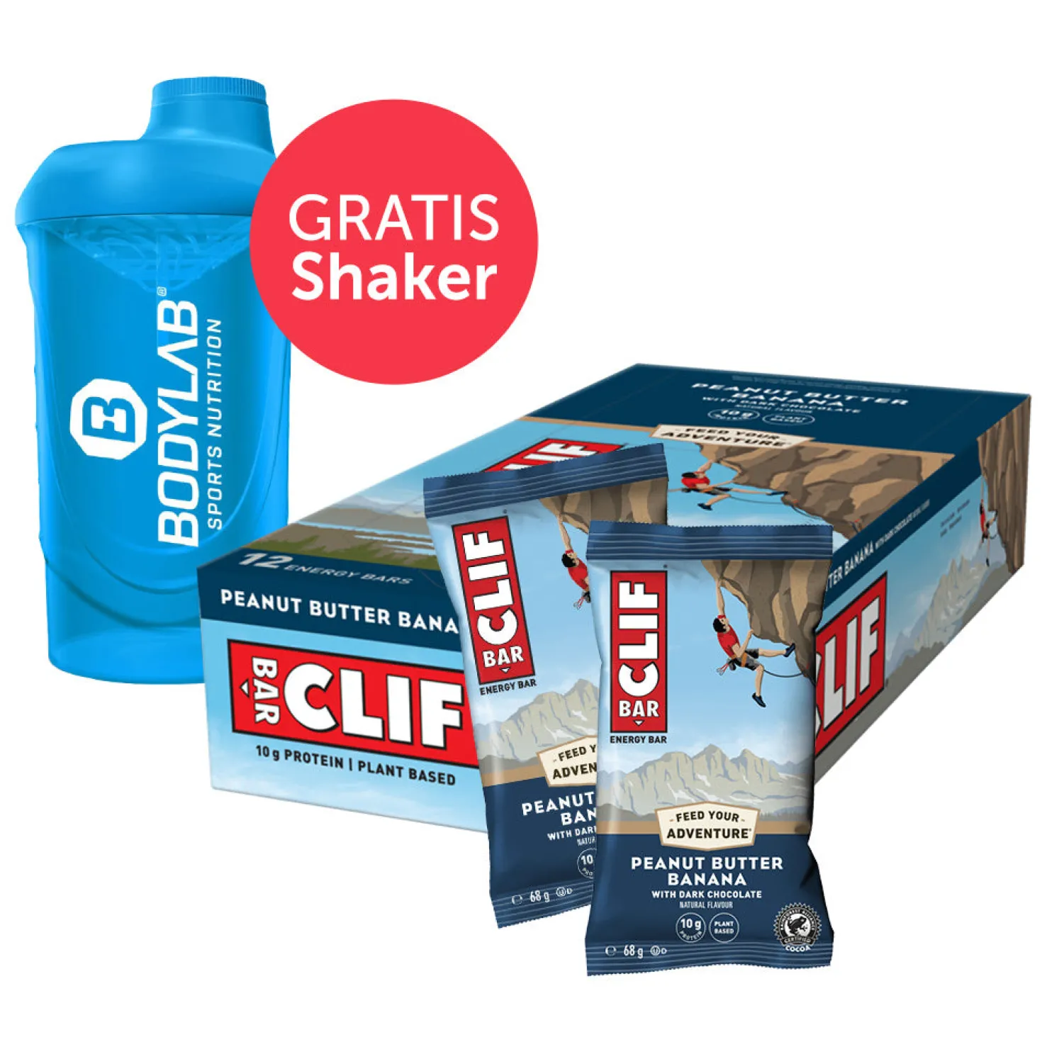 Clif Bar (12x68g) Bodylab24 Shaker gratis