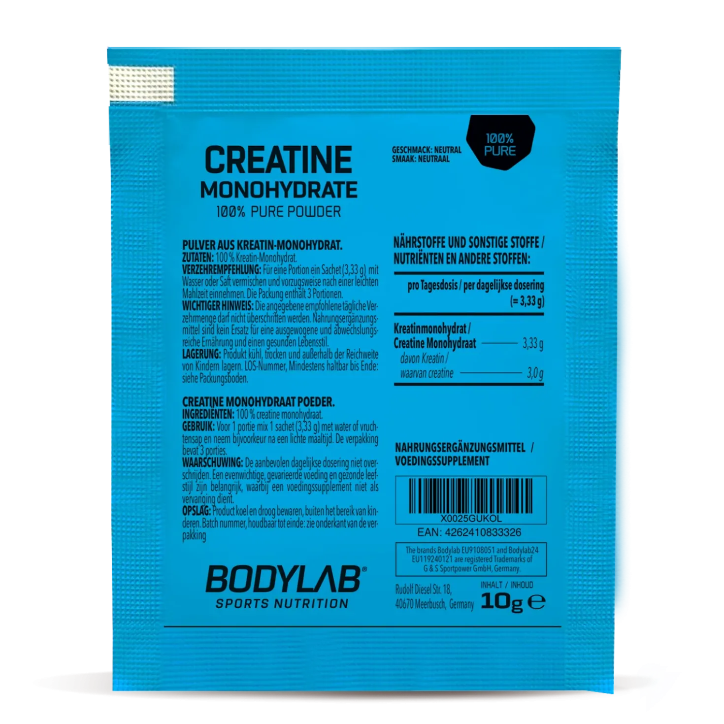 Creatine Monohydrate - 100% Pure Powder Probe (10g)