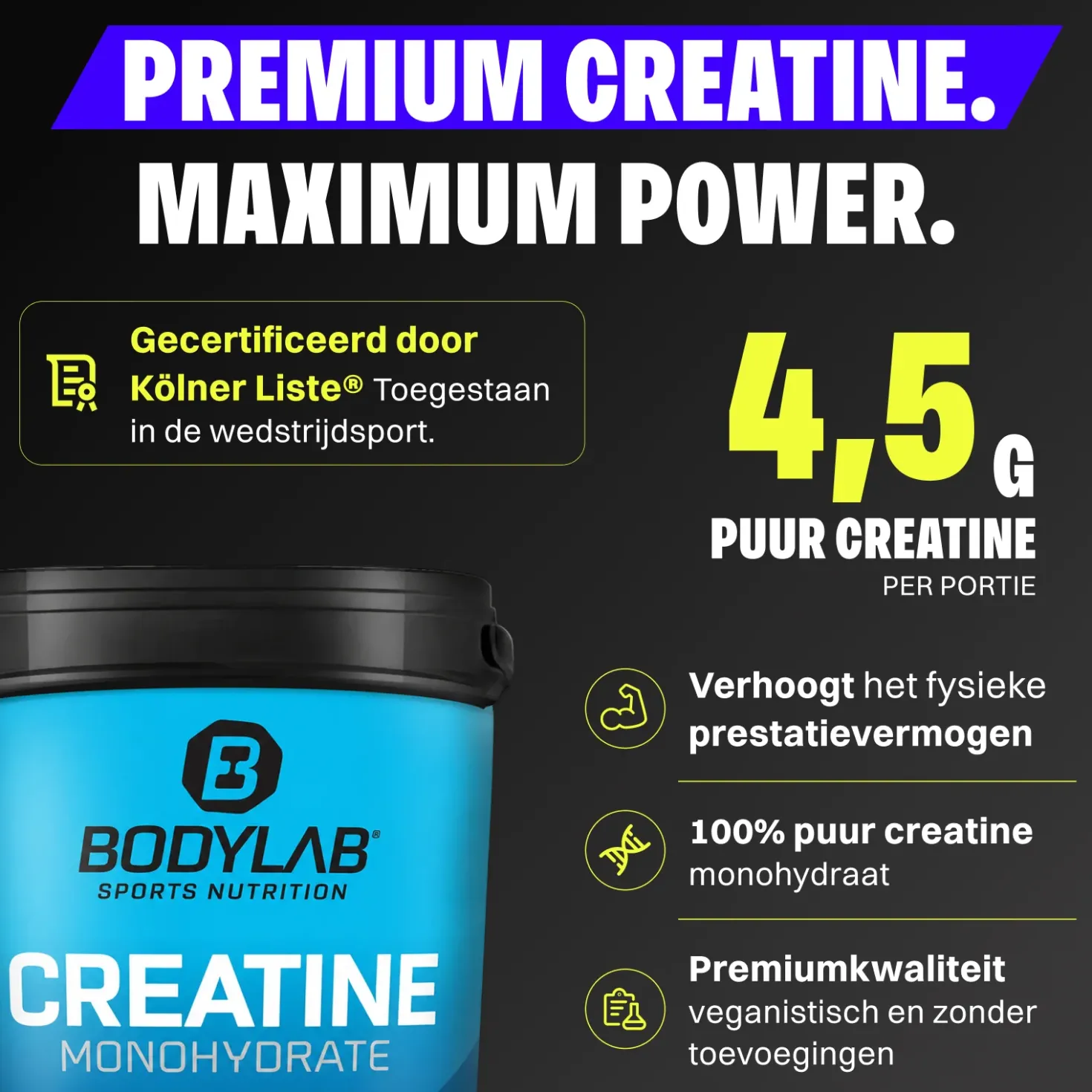Creatine Monohydrate - 100% Pure Powder (2x1000g)