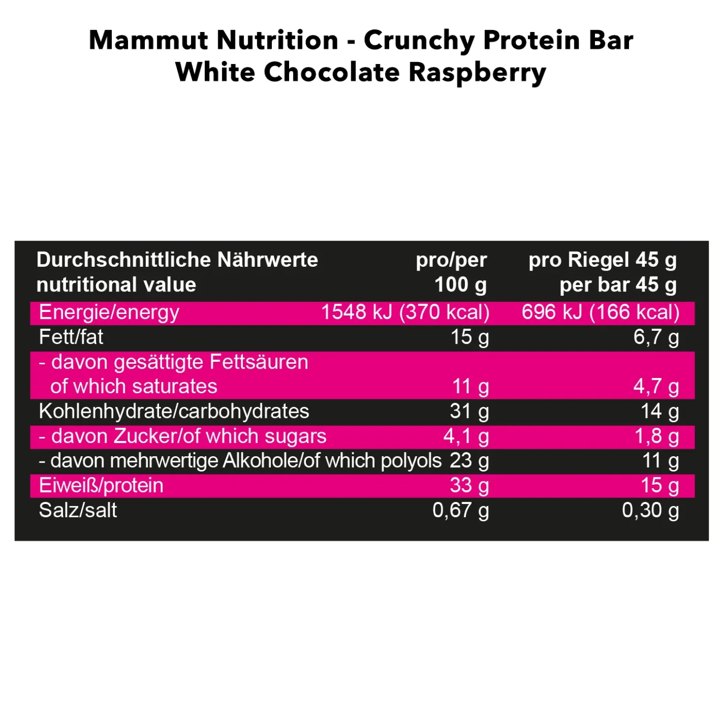 Crunchy Protein Bar (12x45g)