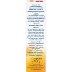 Curcuma 750 mit Curcumin + Vitamin D3 1000 I.E. (30 Kapseln)