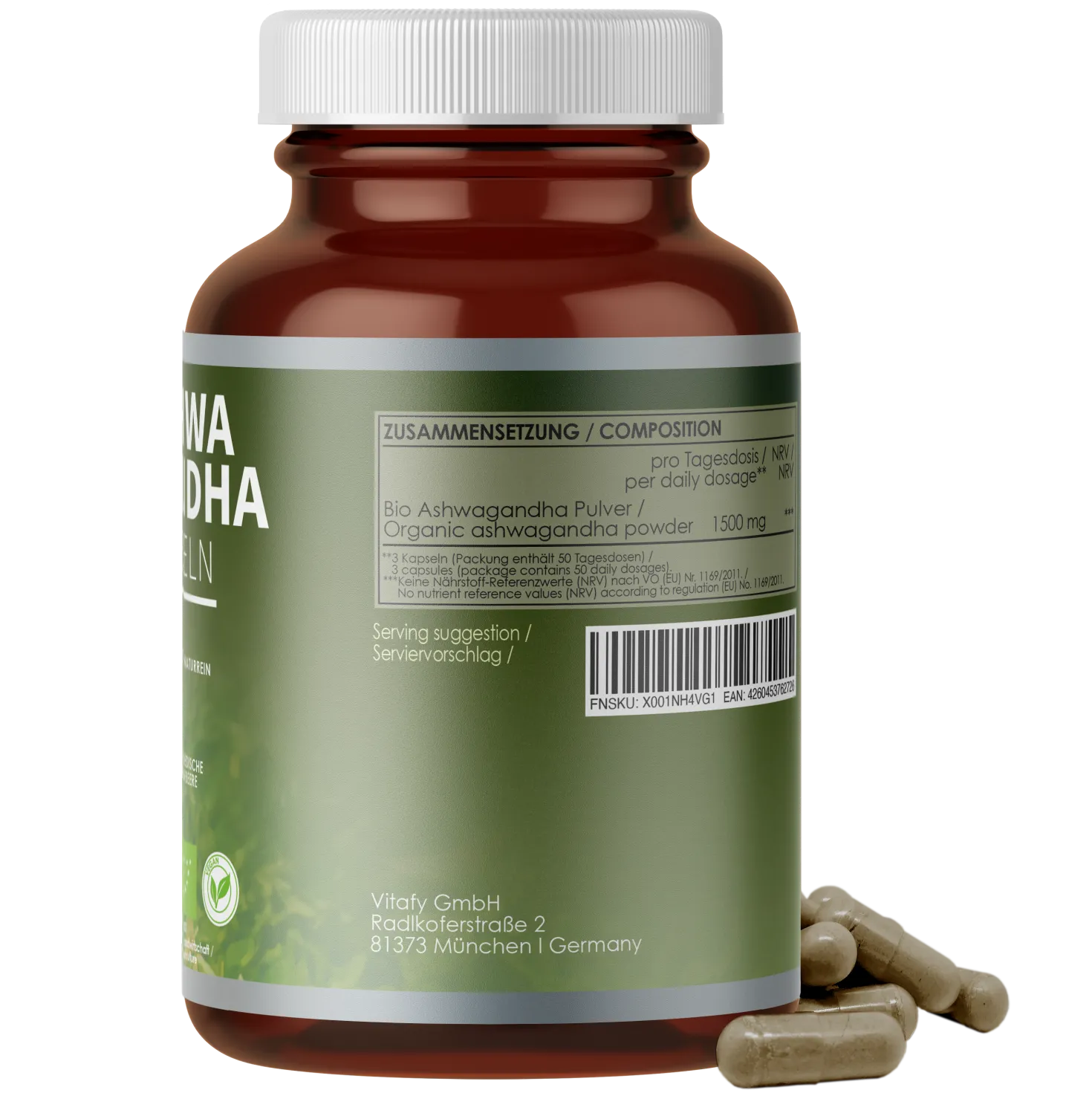 Doppelpack: Bio Ashwagandha Kapseln (2x150 Kapseln)