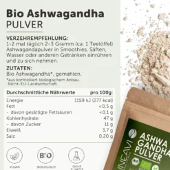 Doppelpack: Bio Ashwagandhapulver (2x1000g)