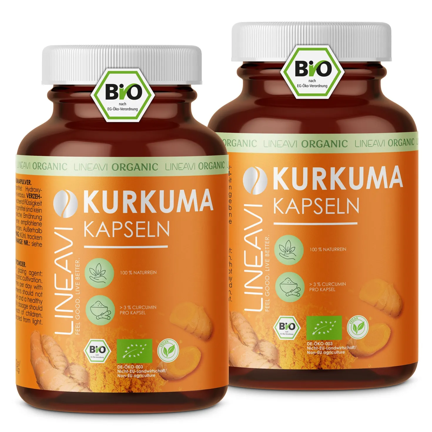 Doppelpack: Bio Kurkuma Kapseln (2x180 Kapseln)