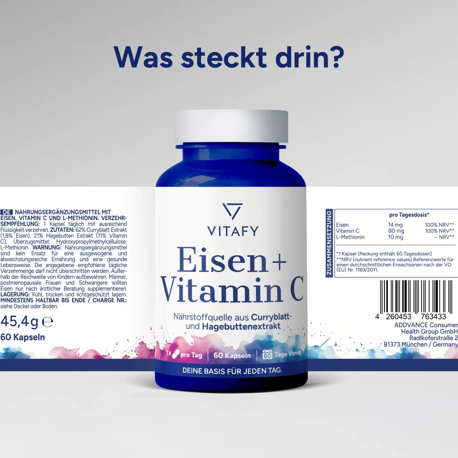 Eisen + Vitamin C (60 Kapseln)