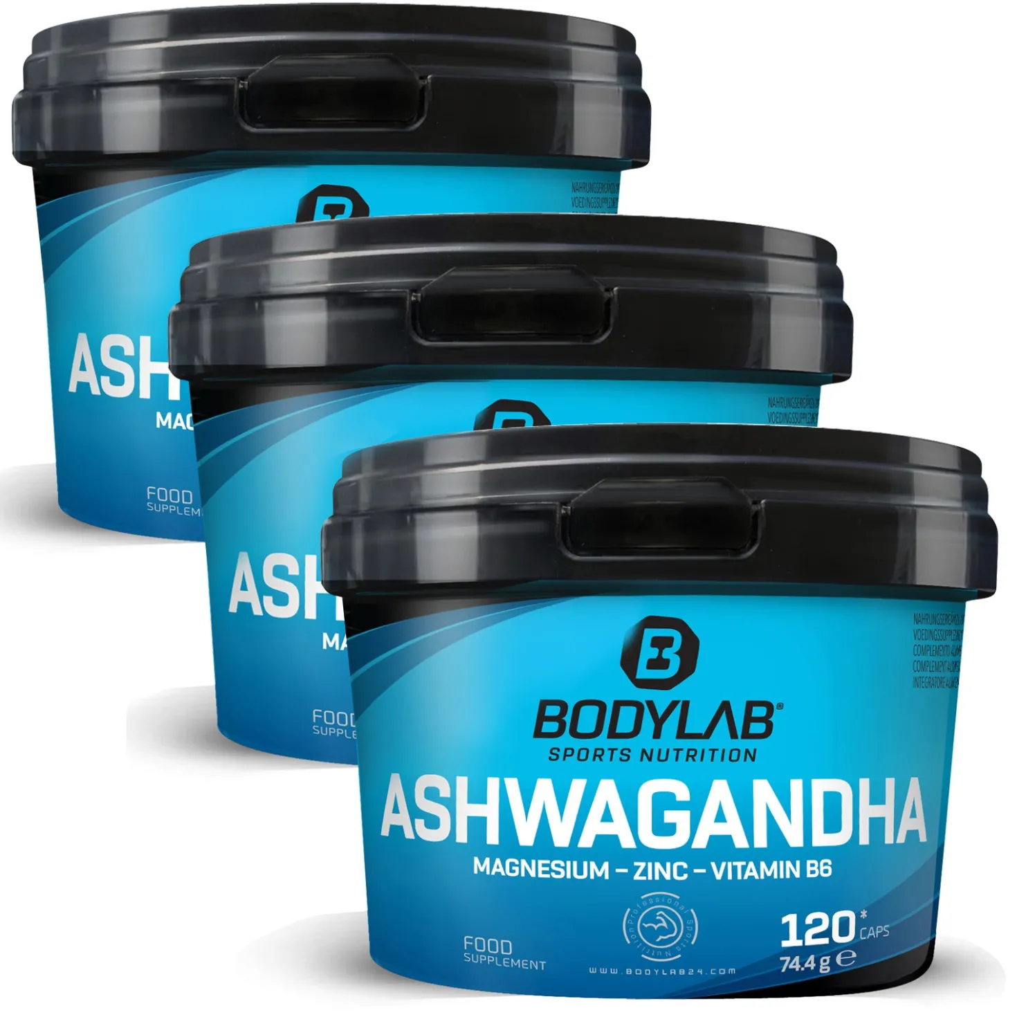 3er Sparpaket Ashwagandha + Magnesium - Zinc - Vitamin B6 (je 120 Kapseln)
