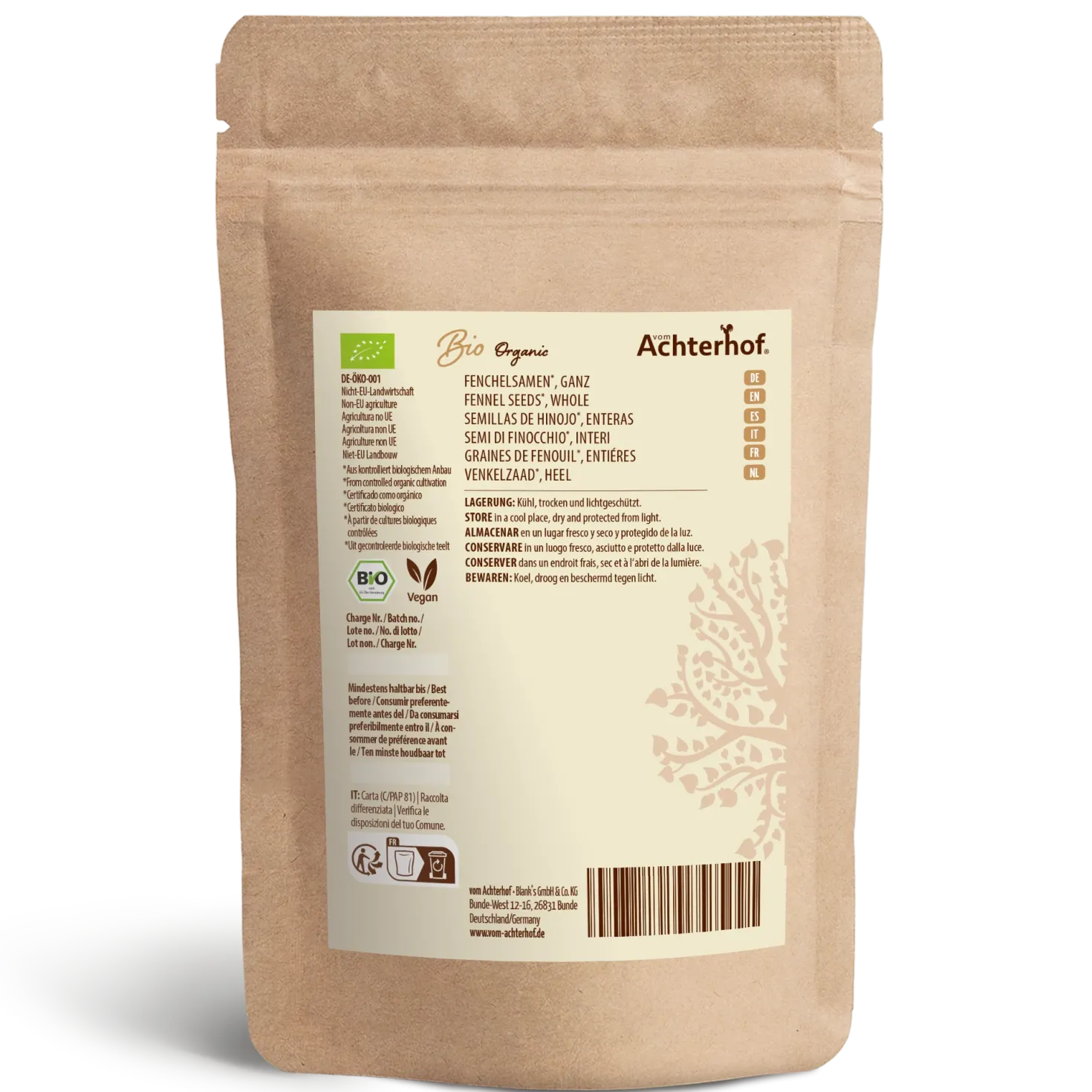 Fenchelsamen ganz Bio (500g)