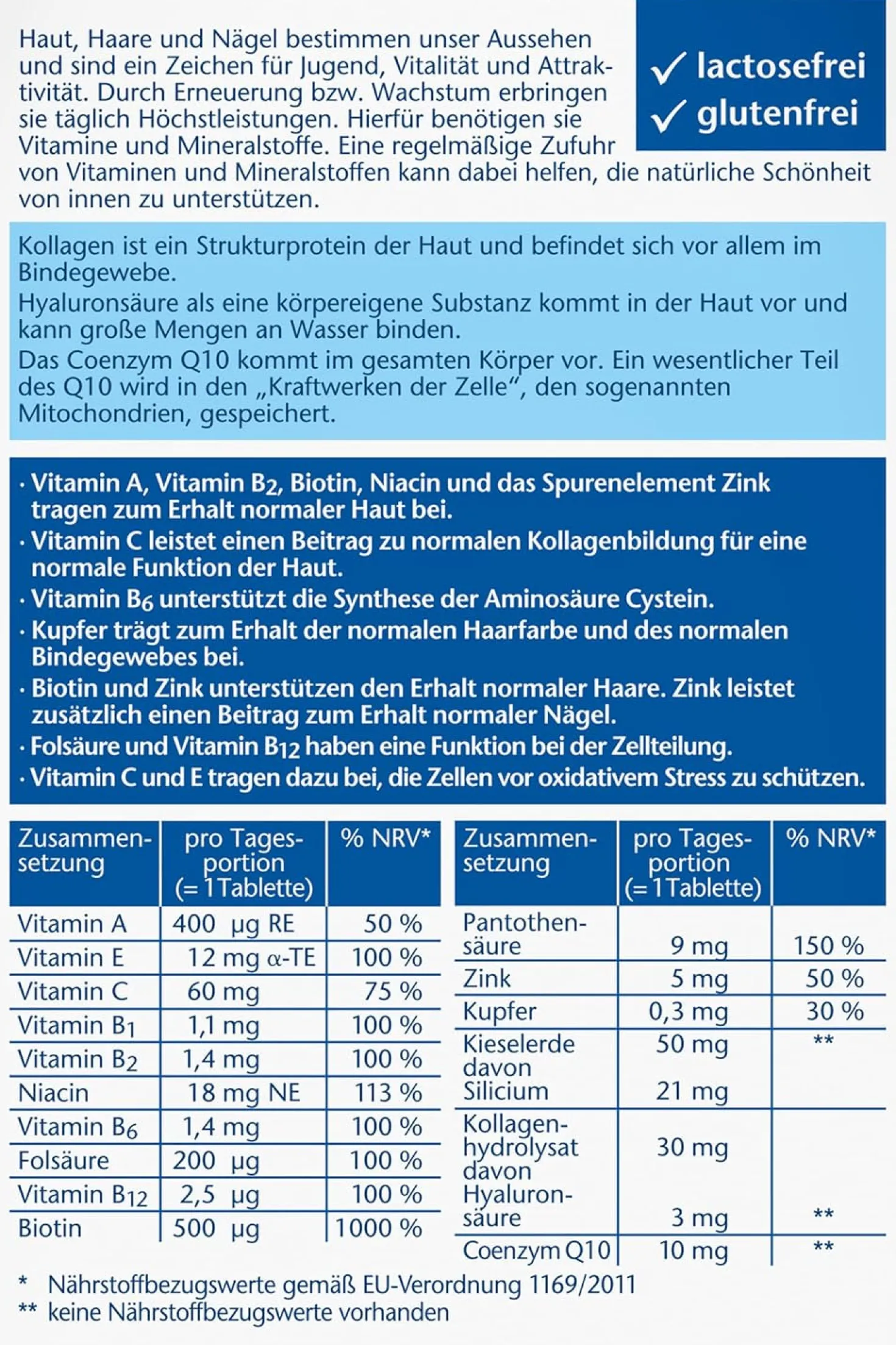 Haut + Haare + Nägel (30 Tabletten)
