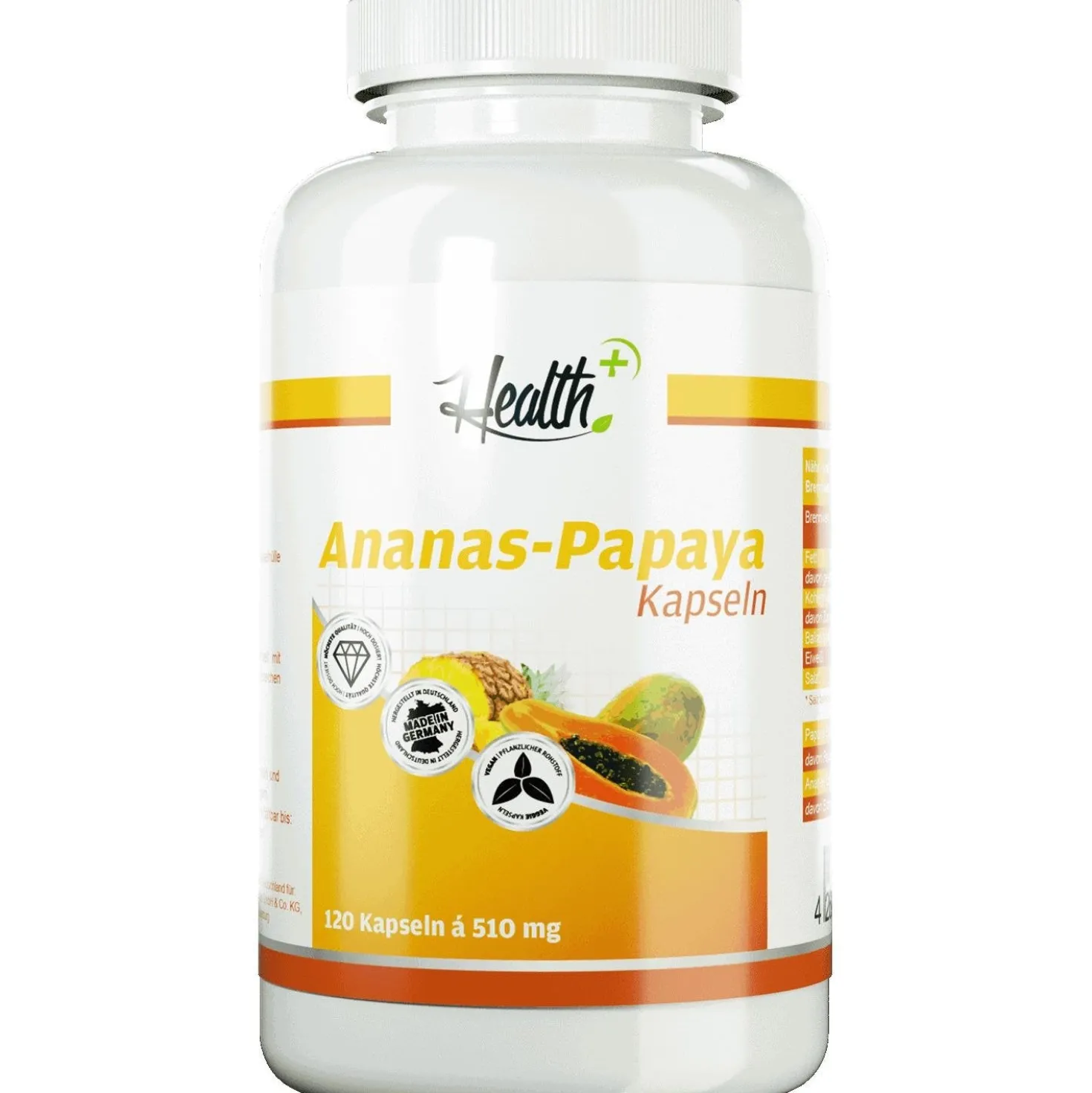 Health+ Ananas-Papaya-Enzyme (120 Kapseln)