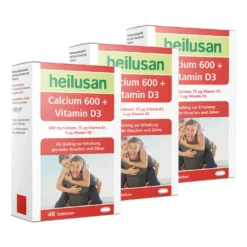 Heilusan Calcium 600 + Vitamin D3 3-Monatspackung (3x48 Tabletten)