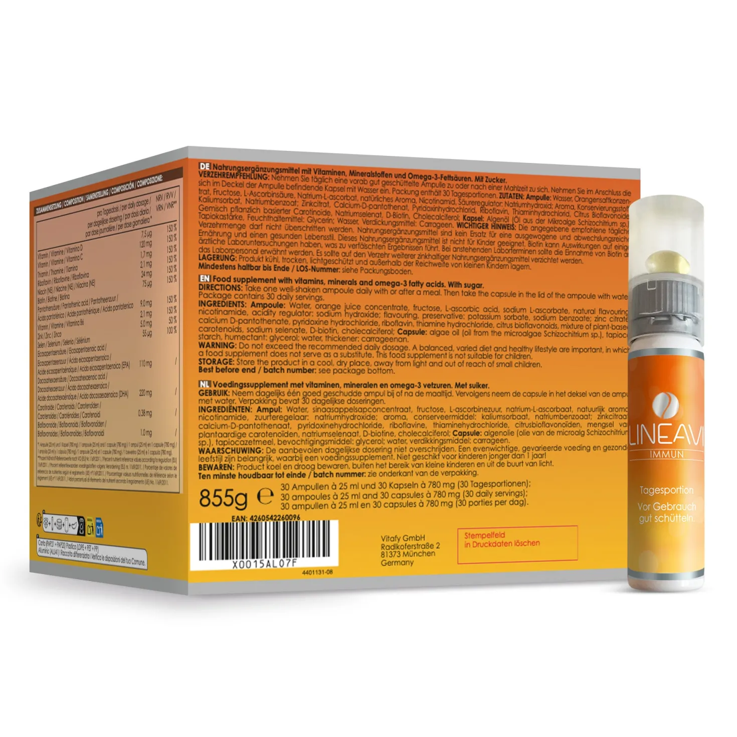 Immun 2-Monatspackung (2x30x25ml Trinkfläschchen + 2x30 Omega 3 Kapseln)