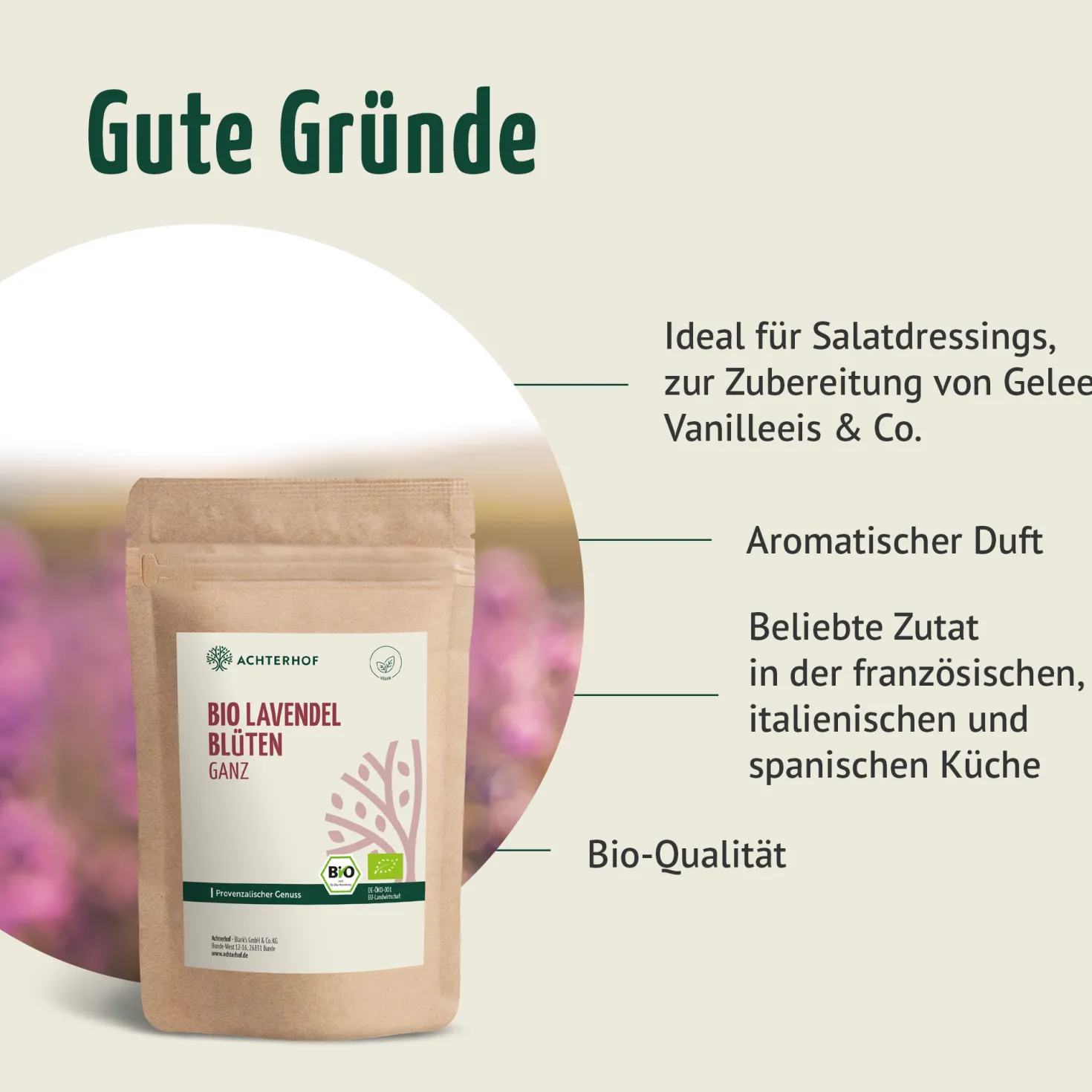 Lavendelblüten ganz Bio (500g)