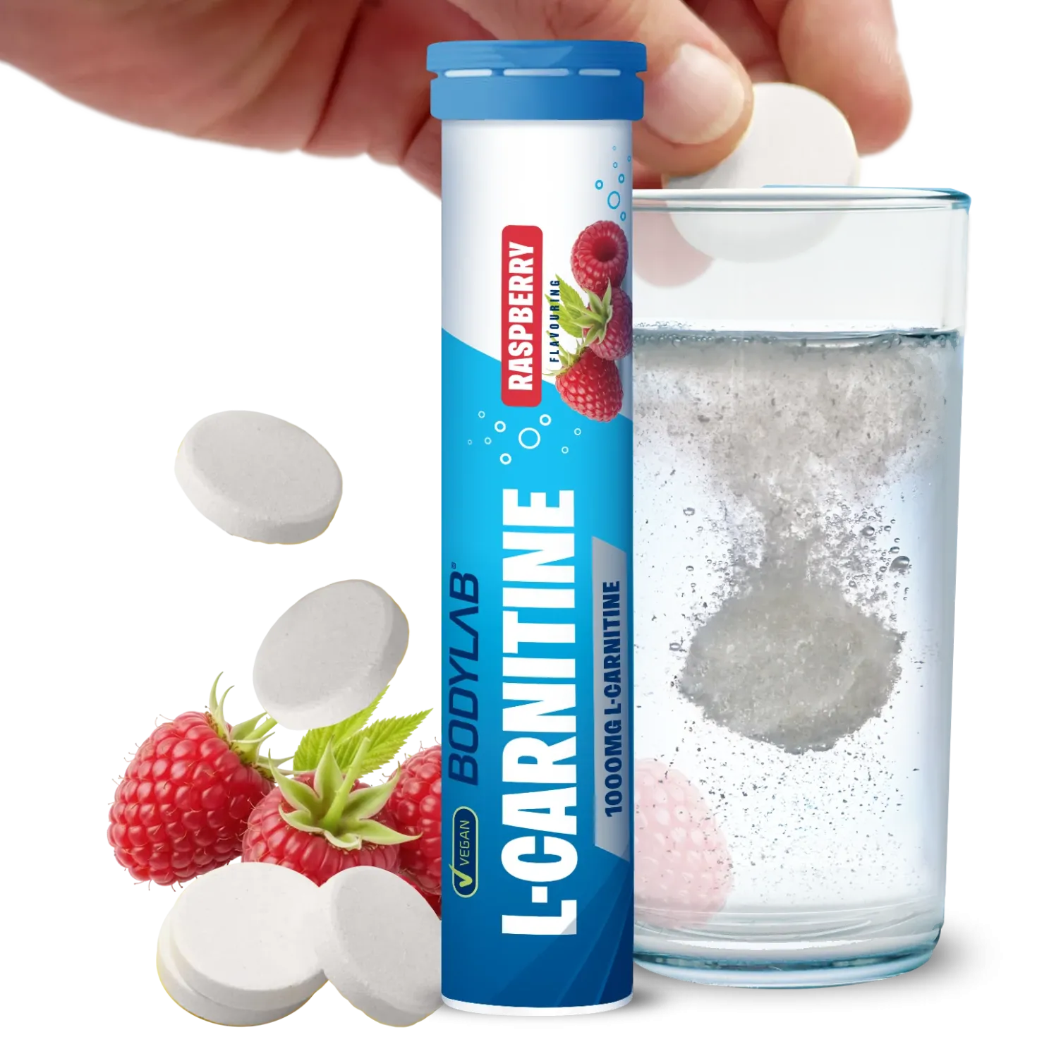 L-Carnitine - 20 Brausetabletten - Raspberry Flavouring