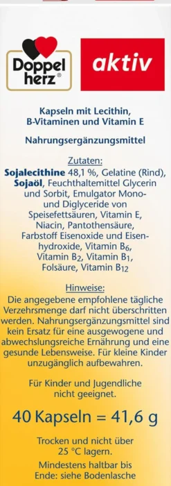 Lecithin B Vitamine (40 Kapseln)