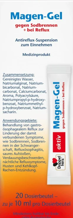 Magen-Gel gegen Sodbrennen + bei Reflux (20x10ml)