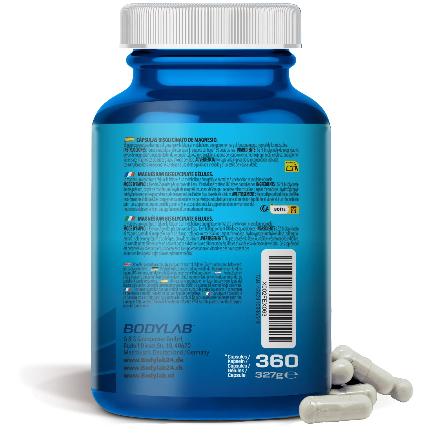 Magnesium Bisglycinate (360 Kapseln)