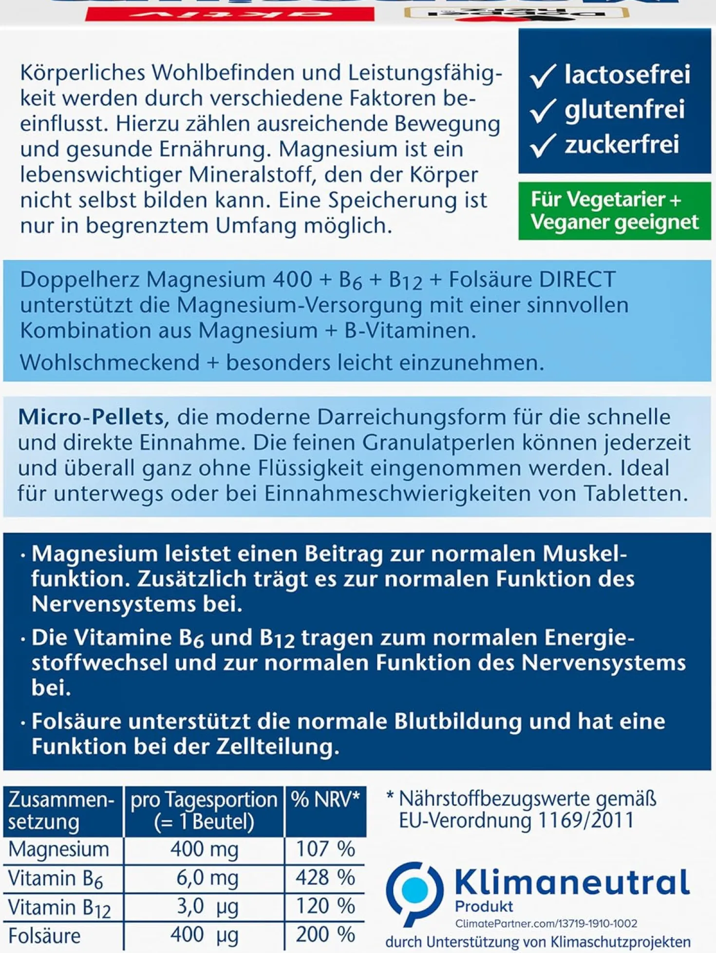Magnesium 400 direct (40 Portionsbeutel)