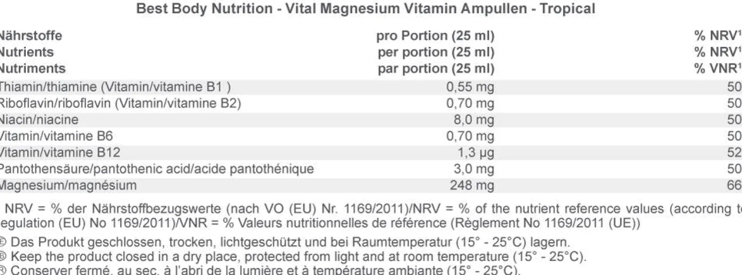 Magnesium Liquid Tropical (20x25ml)