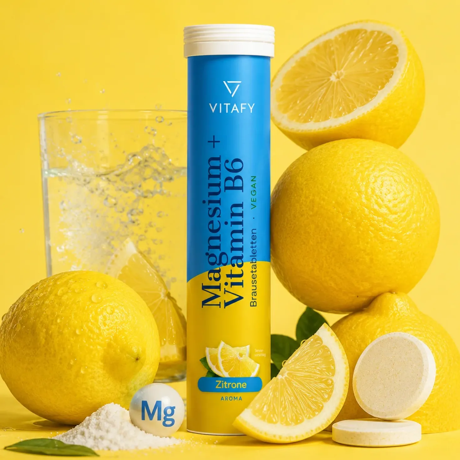 Magnesium + Vitamin B6 - Zitrone (20 Brausetabletten) - 6er Pack