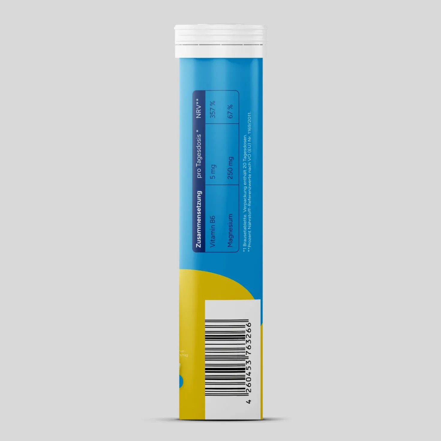 Magnesium + Vitamin B6 - Zitrone (20 Brausetabletten) - 6er Pack