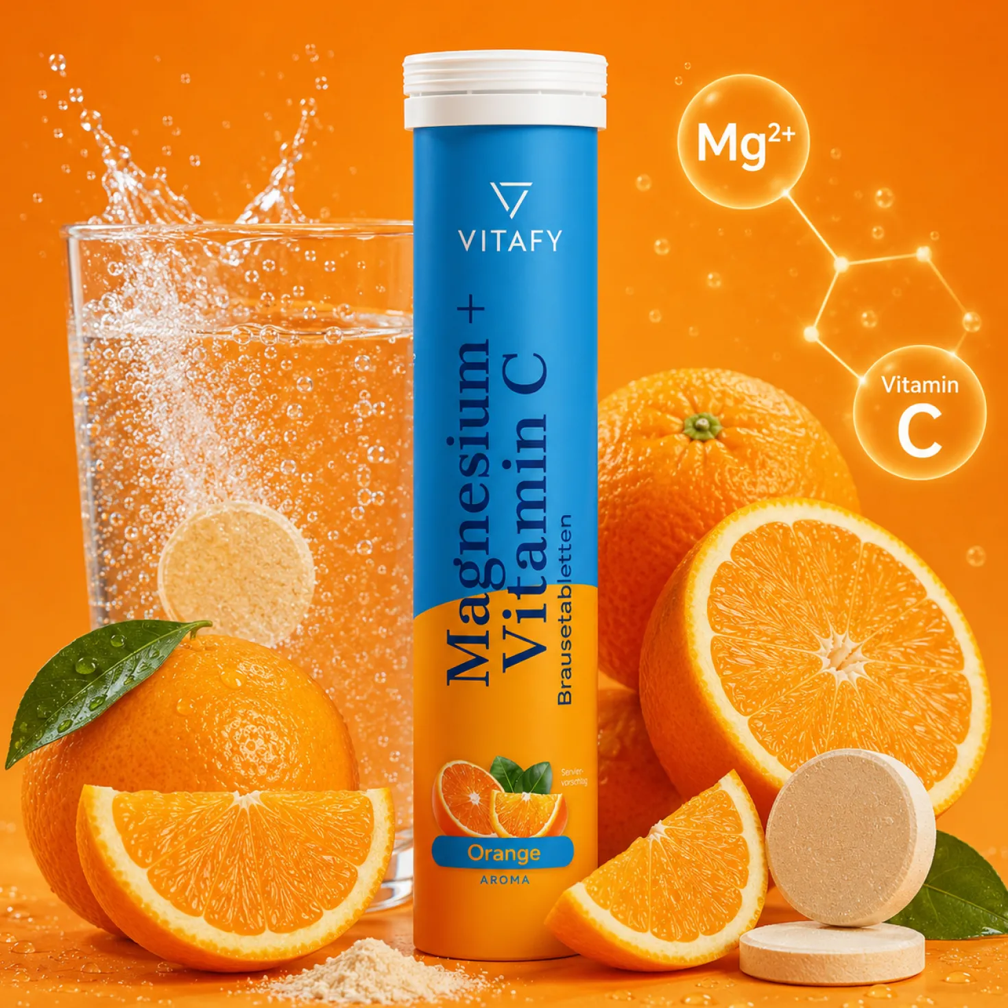 Magnesium + Vitamin C - Orange (20 Brausetabletten)