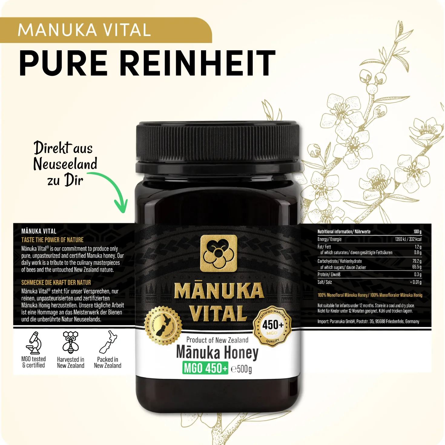 Manuka Vital Honig MGO 450+ (250g)