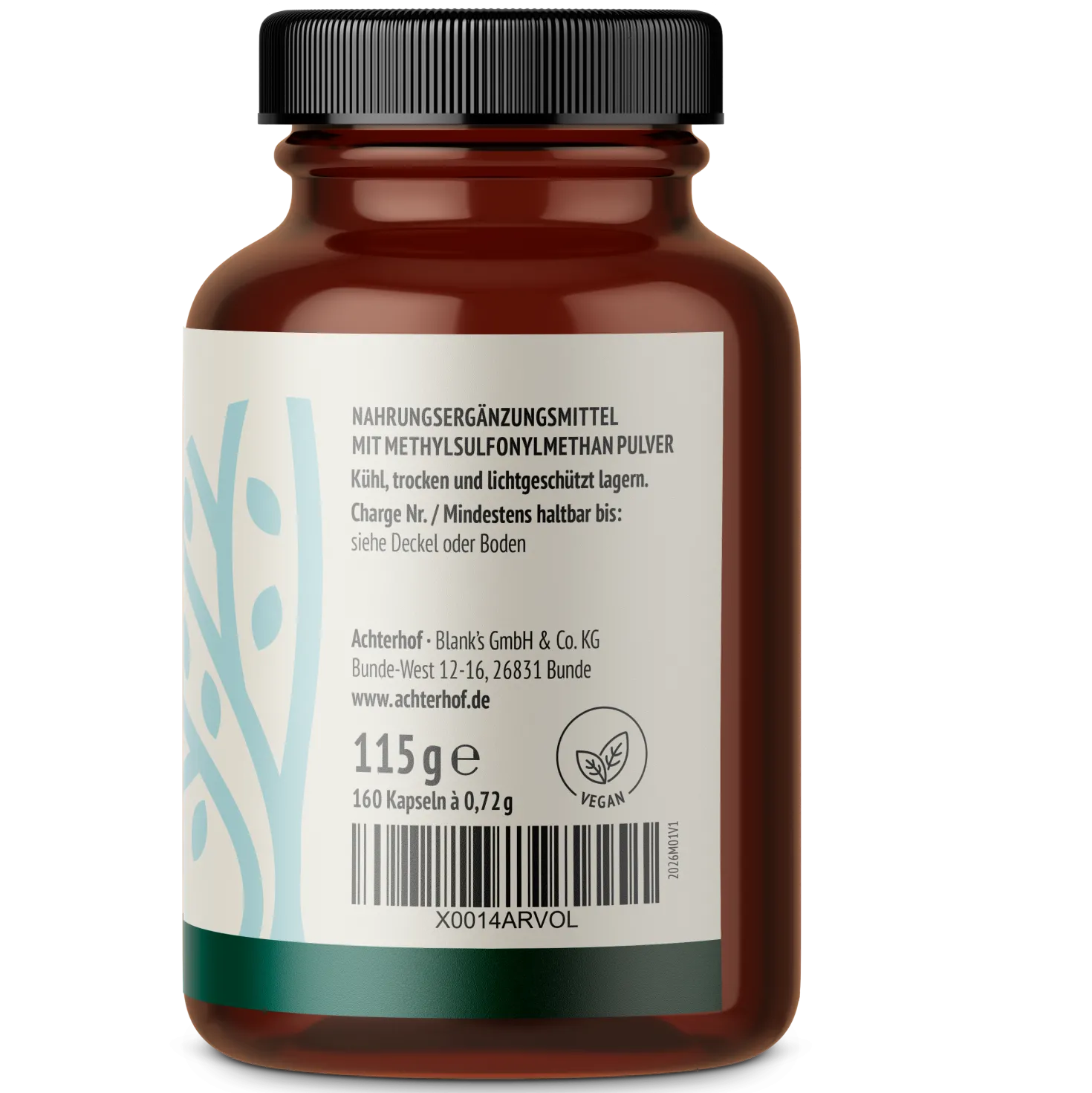 MSM (Methylsulfonylmethan) Kapseln (160 Kapseln)