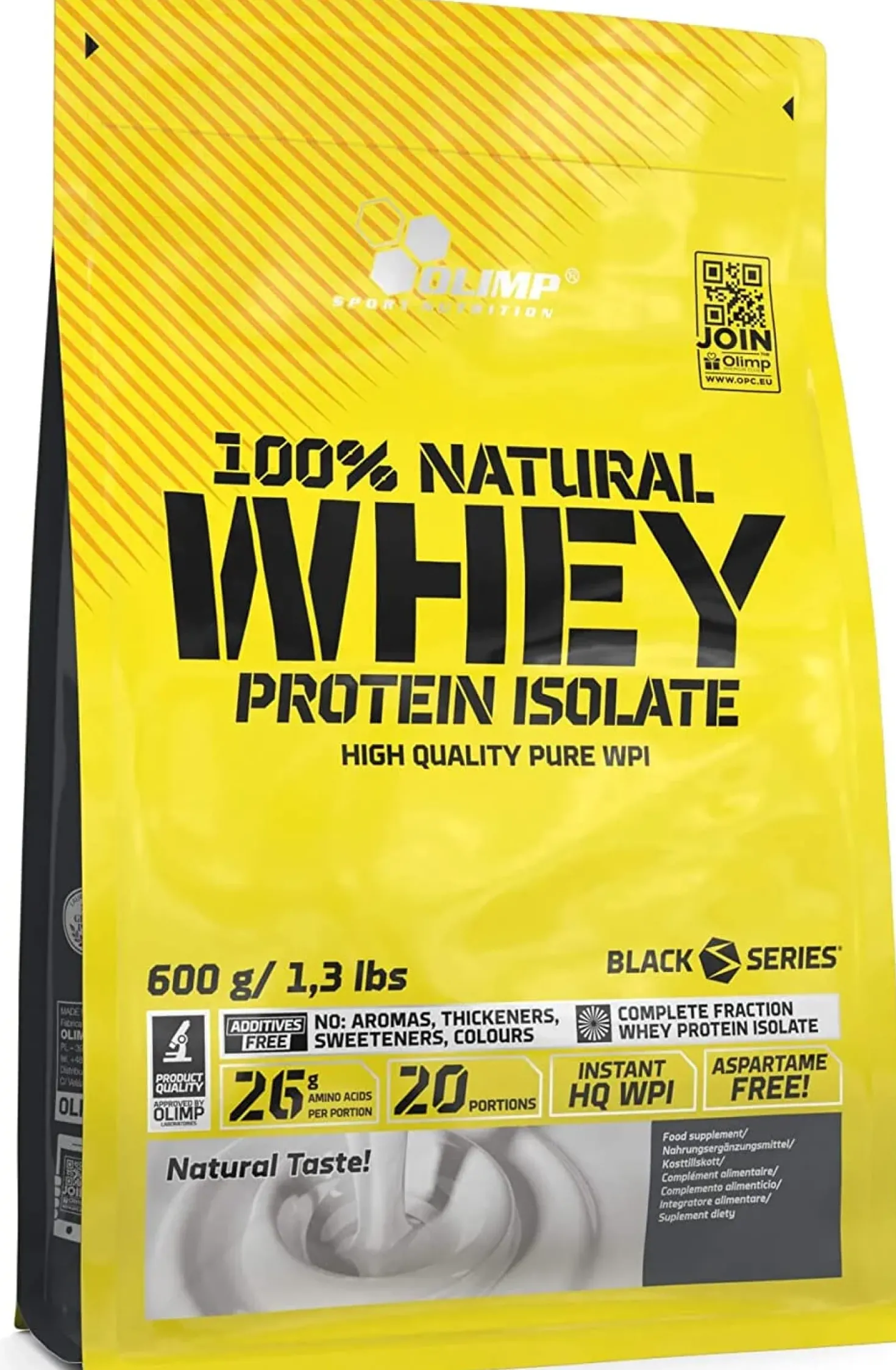 100% Natural Whey Protein Isolate (600g)