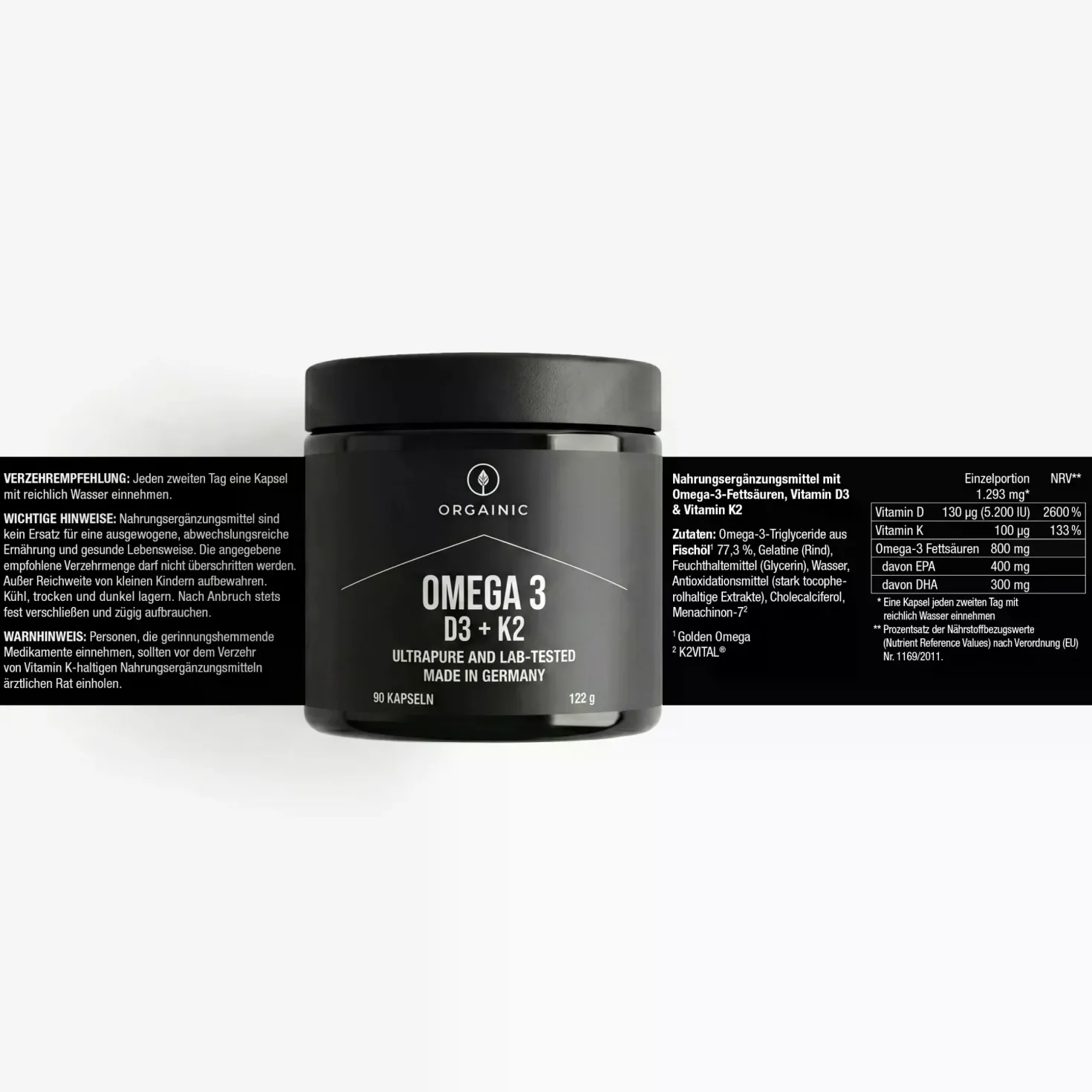 Omega 3 D3 + K2 (90 Kapseln)