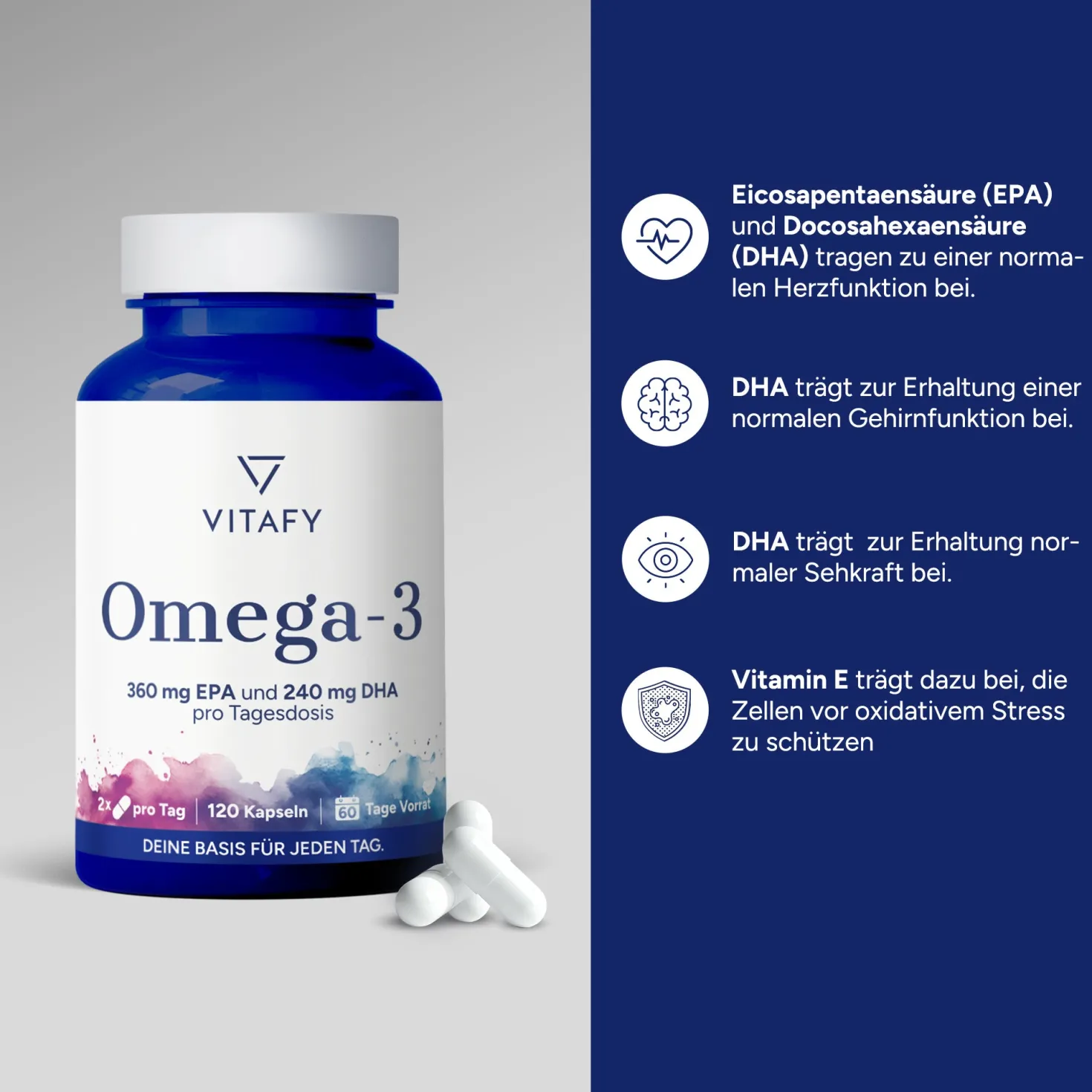 Omega-3-Fischöl (120 Kapseln)